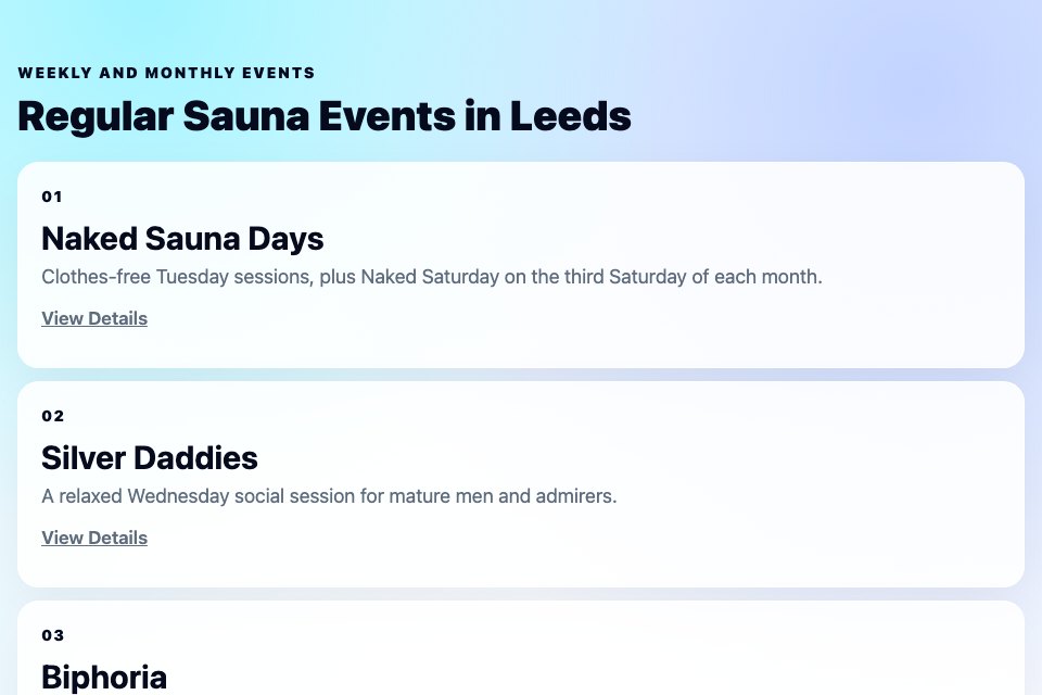 Weekly and monthly events section preview